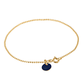 ENAMEL Copenhagen Ball Midnight armbånd sølv forgyldt kuglekæde (17,5cm)