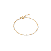 ENAMEL Copenhagen Lola Daisy armbånd sølv forgyldt m. hvide emalje (15,5 + 2cm)
