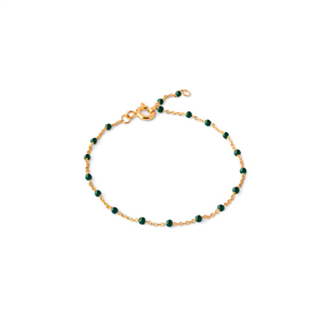 ENAMEL Copenhagen Lola Petrol Green armbånd sølv forgyldt emalje (15 + 4cm)
