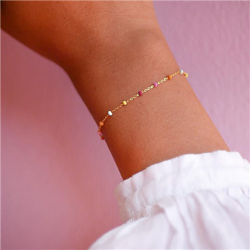 ENAMEL Copenhagen Lola Rainbow armbånd sølv forgyldt (15 + 4 cm)
