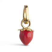 ENAMEL Copenhagen Charm - Sunny Strawberry Red forgyldt sølv m. emalje