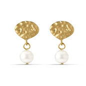ENAMEL Copenhagen Pearl Drop ørestikker forgyldt sølv med ferskvandsperle