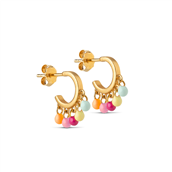 ENAMEL Copenhagen Rainbow hoops sølv forgyldt emalje kugler