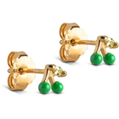 ENAMEL Copenhagen Cherry Grass Green øreringe forgyldt sølv