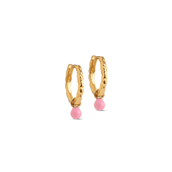 ENAMEL Copenhagen Belle Lightpink hoops sølv forgyldt (13mm)