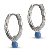 ENAMEL Copenhagen Belle Cornflower hoops sølv (13mm)