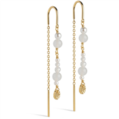 ENAMEL Copenhagen Sofia White and Pearls øreringe forgyldt sølv m. cz og fvp