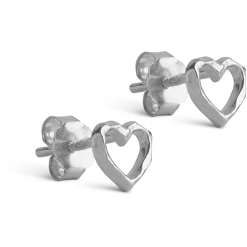 ENAMEL Copenhagen Organic Heart øreringe sølv