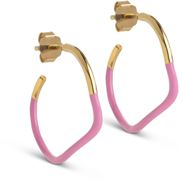 ENAMEL Copenhagen Sway Pink øreringe forgyldt sølv