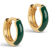 ENAMEL Copenhagen Chunky Petrol Green hoops forgyldt sølv m. emalje