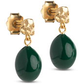 ENAMEL Copenhagen Poe Petrol Green øreringe forgyldt sølv