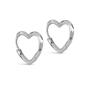 ENAMEL Copenhagen Organic Heart Small øreringe sølv