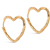 ENAMEL Copenhagen Organic Heart Medium øreringe forgyldt sølv