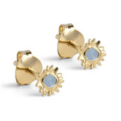 ENAMEL Copenhagen Mini Sunshine Steel Blue øreringe forgyldt sølv