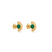 ENAMEL Copenhagen Soleil Patrol Green ørestikker sølv forgyldt