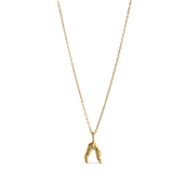 *ENAMEL Copenhagen Wishbone halskæde sølv forgyldt zirkoniasten (50+5cm)