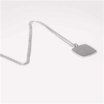 *IX Studios Cushion vedhæng sølv med halskæde (60 cm)