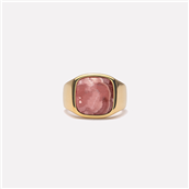 IX Studios Cushion Signet Rhodocrosite ring sølv forgyldt (str 48-66)