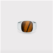 IX Studios Cushion Signet Ring Tiger Eye sølv (str 48-66)