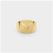 IX Studios Eagle Signet ring sølv forgyldt (str 48-66)