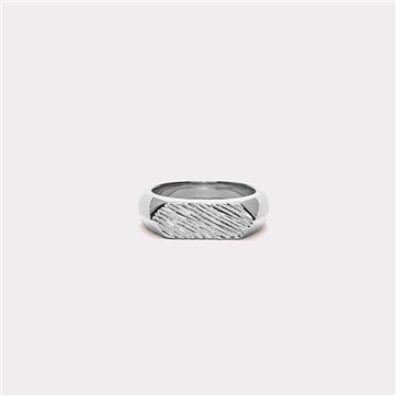 IX Studios Mini Brushed Hexagon ring sølv (str 48-66)