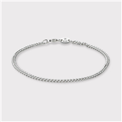 IX Studios Curb Medi armbånd sølv (17-19 cm)