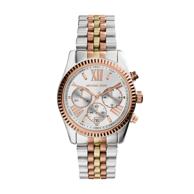 emulsion kalender sneen Michael Kors dameur stål rosa gulddouble, lys skrive 38mm., lænke, dato,  chronograph | Michael Kors ure - Køb hos pindj.dk