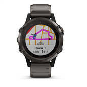 Garmin Fenix 5 Plus Smartwatch rustfrit stål 42 mm, safirglas m. grå ruskindsrem