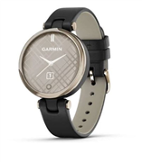 Garmin Smartwatch LILY Cream Gold sort læderem med indbygget pulsmåler