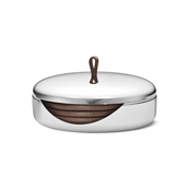 Georg Jensen Sky bordskåner sæt blankpoleret rustfrit stål og læder