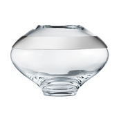 Georg Jensen Duo vase mundblæst glas, blankt rustfrit stål, medium