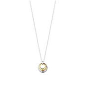 Georg Jensen Curve halskæde sølv og 18kt. guld 45 cm ankerkæde