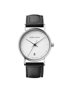 Georg Jensen Dameur KOPPEL HK321 - 32mm, kvarts, hvid urskive, sort læderrem