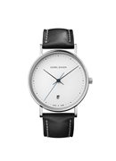 Georg Jensen KOPPEL HK318 - 38mm, kvarts, hvid urskive, sort læderrem