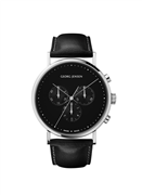 Georg Jensen Herreur KOPPEL HK317 - 41mm, kvarts, sort urskive, sort læderrem