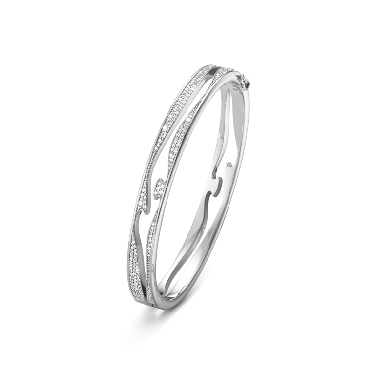 galop Overlegenhed agitation Georg Jensen Fusion 1638 åben armring 18kt hvidguld m. paveret diamanter  (str. S, M & L) | Georg Jensen Smykker - Køb hos pindj.dk