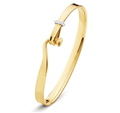 Georg Jensen Torun 1204 armring 18kt LG/HG brill ialt 0,08ct g/tw/vs str. S, M, L og XL. Pris fra