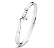 Georg Jensen Torun 204 armring sølv/HG brill ialt 0,08ct g/tw/vs str. XS, S, M og L