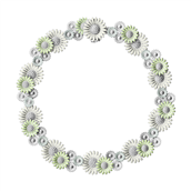 *Georg Jensen x Stine Goya Daisy halskæde sølv m. grøn, blå og hvid emalje 46 cm