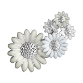 *Georg Jensen x Stine Goya Daisy ear cuff medium sølv rhodineret m. hvid emalje (1 stk) Venstre