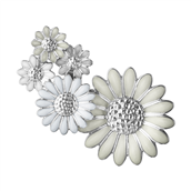 *Georg Jensen x Stine Goya Daisy ear cuff medium sølv rhodineret m. hvid emalje (1 stk) Højre