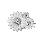 *Georg Jensen x Stine Goya Daisy hårspænde sølv rhodineret m. hvid emalje