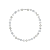 *Georg Jensen x Stine Goya Daisy halskæde sølv m. hvid emalje (45 cm)