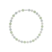 Georg Jensen x Stine Goya Daisy halskæde sølv m. grøn + hvid emalje (45 cm)