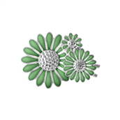 Georg Jensen x Stine Goya Daisy hårspænde sølv rhodineret m. grøn emalje