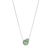 Georg Jensen x Stine Goya Daisy halskæde sølv m. grøn emalje (45 cm)