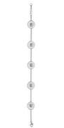 *Georg Jensen Daisy armbånd sølv rhod.hvid emalje 18,5cm