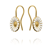 Georg Jensen Daisy ørekrog hvid emalje 11mm sølv forg.