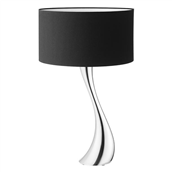 Georg Jensen Cobra lampe, Medium, rustfrit stål, sort bomuld