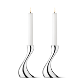 Georg Jensen Cobra lysestage lille 2 stk., stål, blank